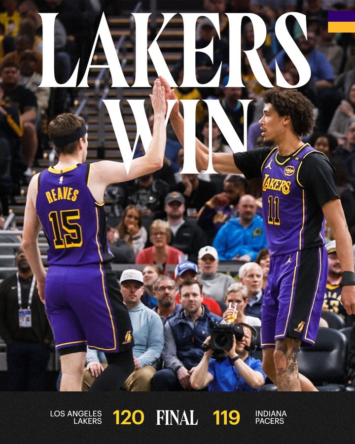 湖人官方曬出贏球海報：里夫斯、海斯成為封面人物