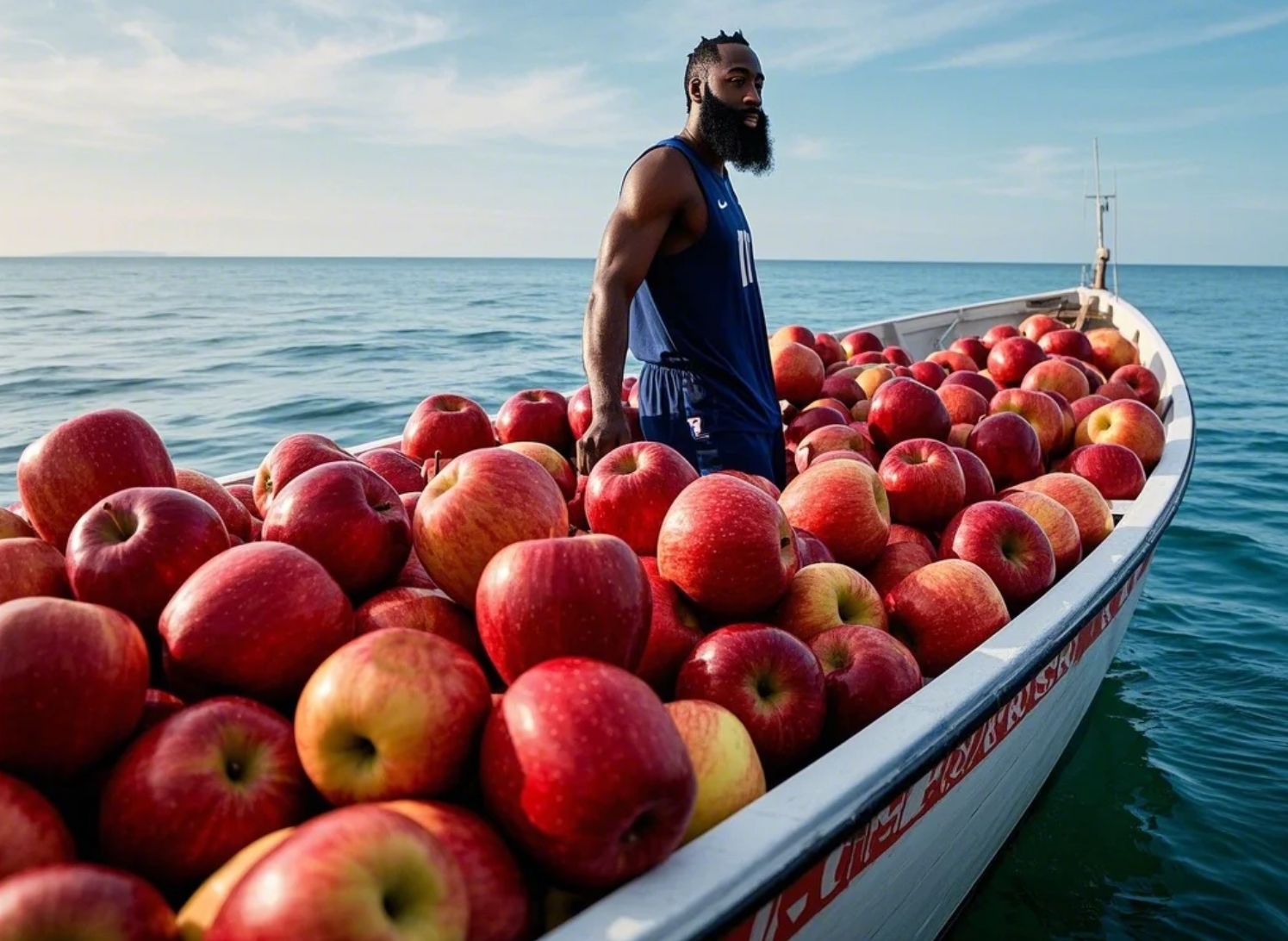 【AI繪圖】進貨了！老登從紐約大蘋果城拉一船蘋果成功歸來~