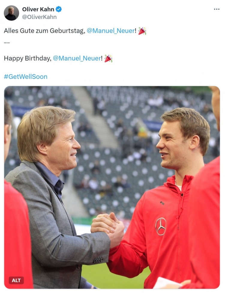 兩位門神！諾伊爾迎來39歲生日，卡恩社媒曬合照送上祝福