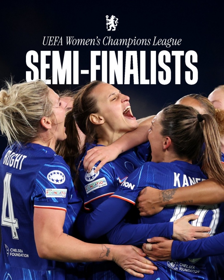 女足歐冠：切爾西3-0曼城&總比分3-2逆轉晉級四強，將對陣巴薩