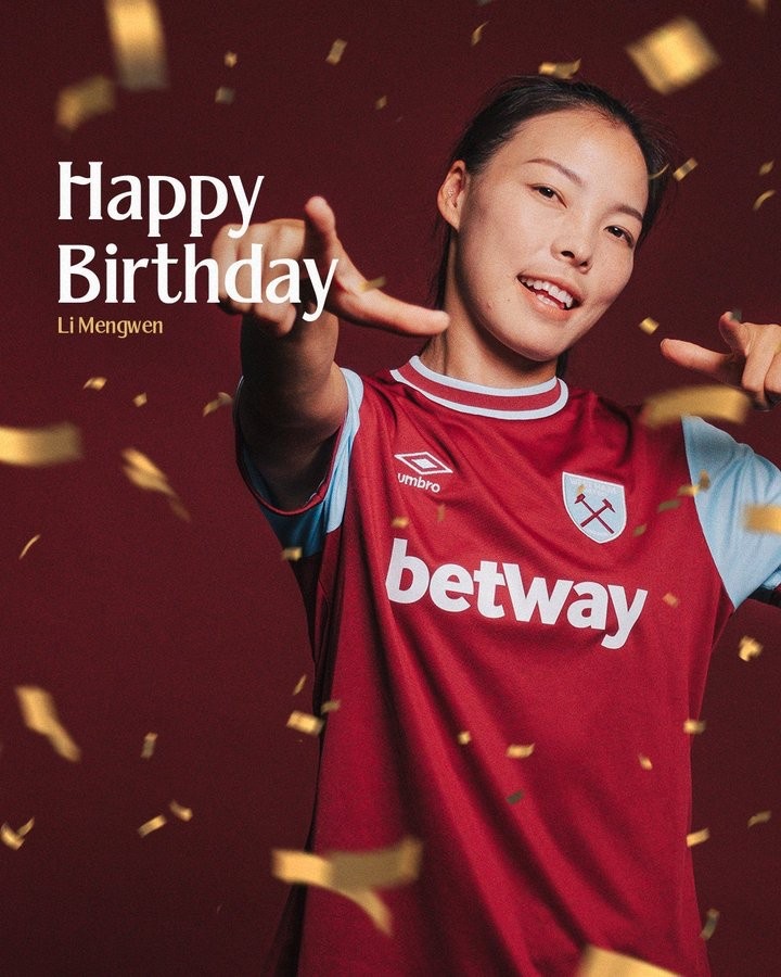 李夢雯30歲生日，西漢姆聯(lián)女足發(fā)布海報(bào)送上生日祝福