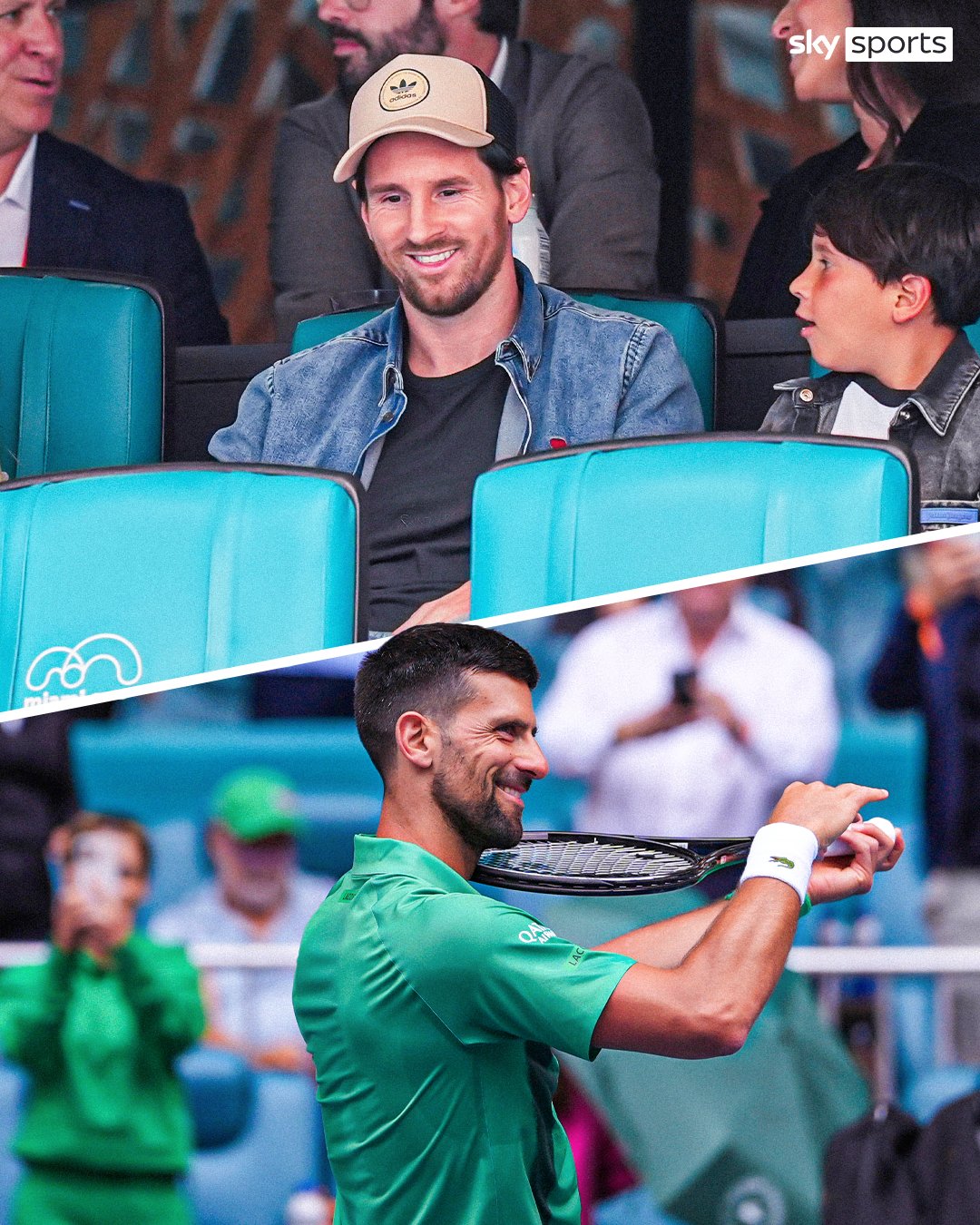 梅西現(xiàn)場觀戰(zhàn)！德約：我很榮幸，這可能是第一次在他面前打比賽