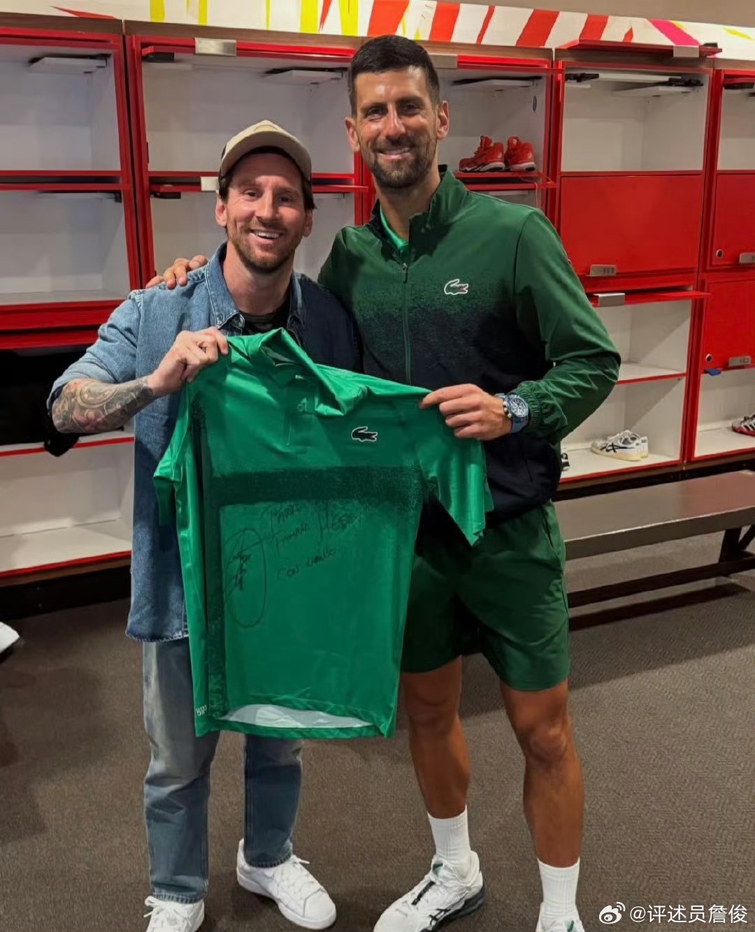 詹俊曬梅西&德約合照：兩位不老傳奇！首次看見梅西現場觀看網球