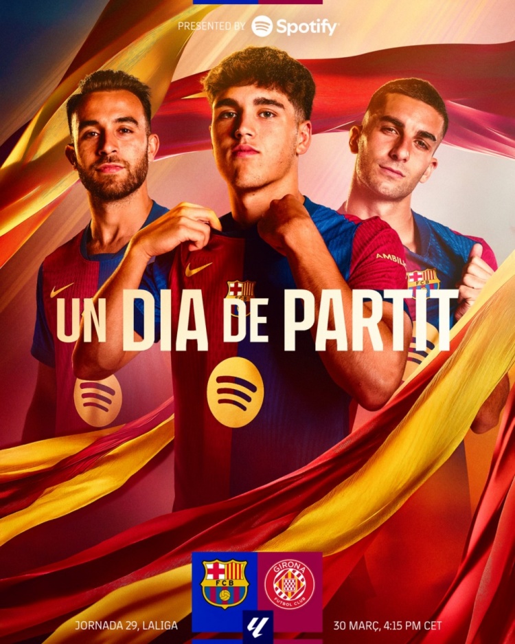 巴薩發(fā)布對陣赫羅納海報：庫巴西、費蘭、埃里克-加西亞出鏡