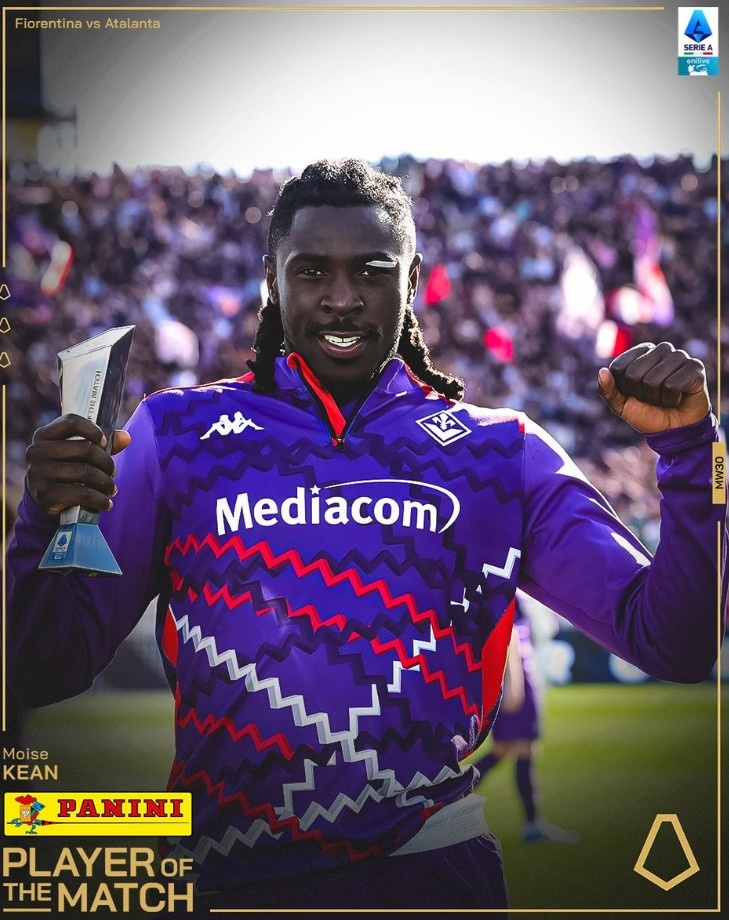 長(zhǎng)途奔襲破門，官方：小基恩當(dāng)選佛羅倫薩1-0亞特蘭大最佳球員