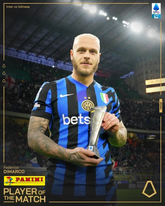 助攻雙響！迪馬爾科當選國米2-1烏迪內斯一役全場最佳