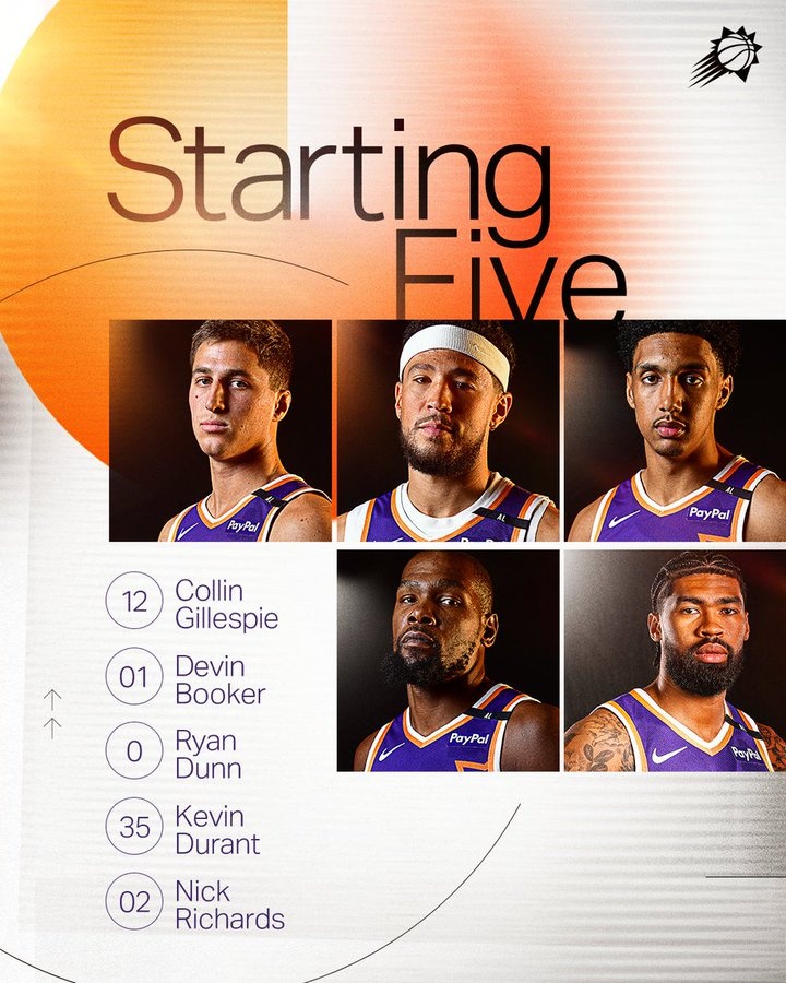 太陽VS火箭首發：杰倫-格林聯手申京&阿門出戰 布克&杜蘭特迎敵