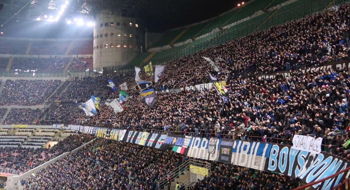 國米北看臺：比賽前20分鐘保持沉默，抗議票價過高&禁止標語入場